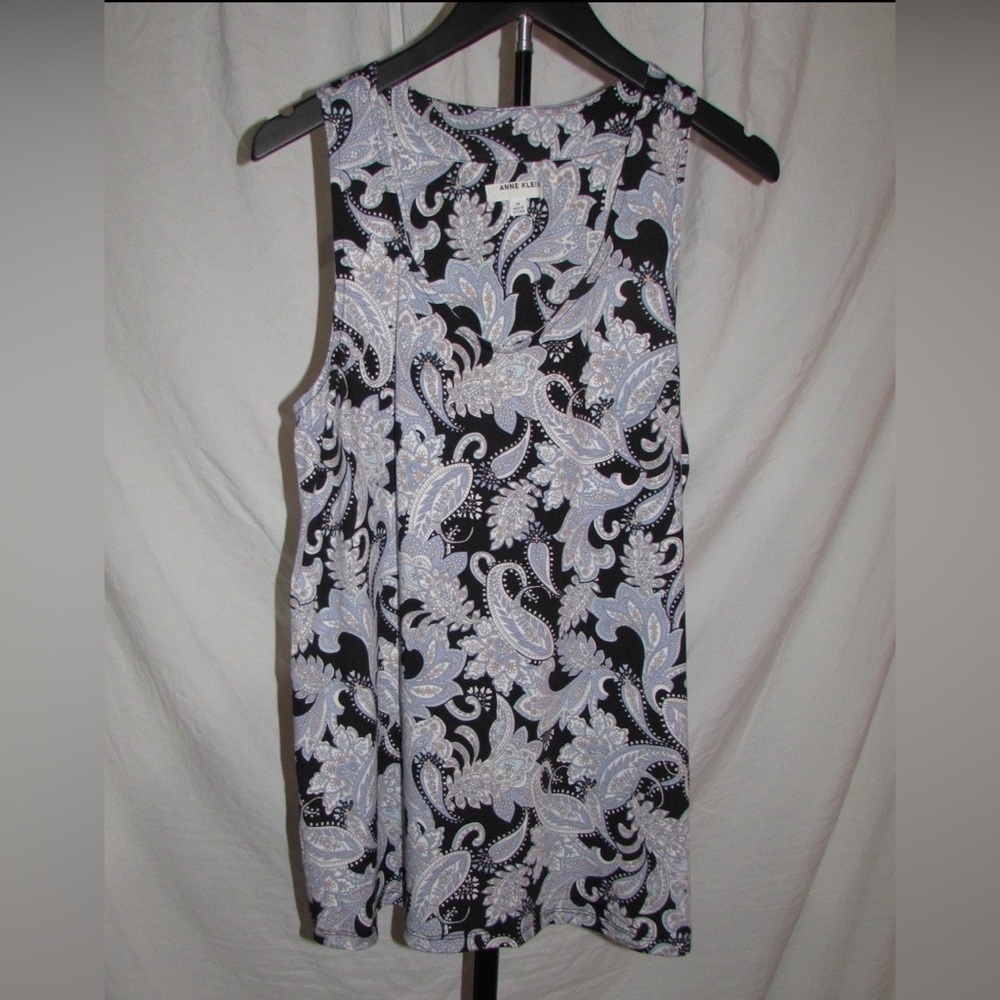 Anne Klein Black and White Paisley Blouse - Picture 2 of 5